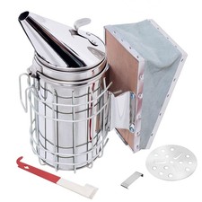 Bee Hive Smoker Stainless Steel Beekeeper Tool Kit with Heat Shield 2 Type Hi...