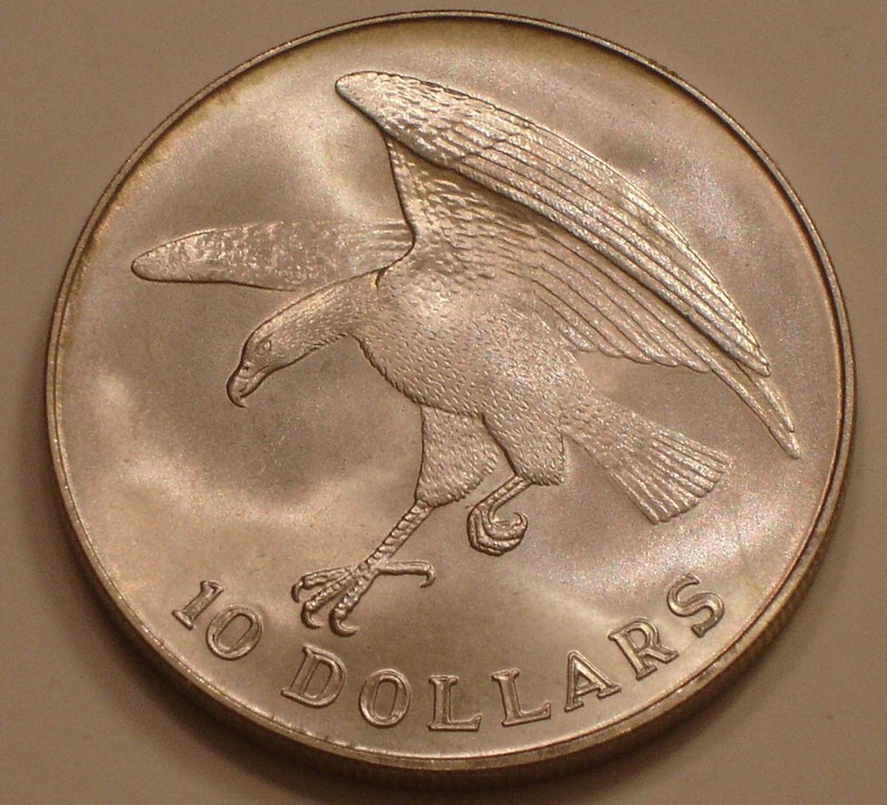1974 SILVER $10 Ten Dollars Singapore Gem BU