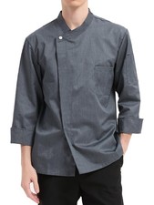 Chef Clothes Men Black Chef Coat Long Sleeve Chef Jacket Men,Chef Uniform for...