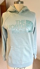 The North Face Women s XS Light Blue Logo Pullover Hoodie Fleece Pockets