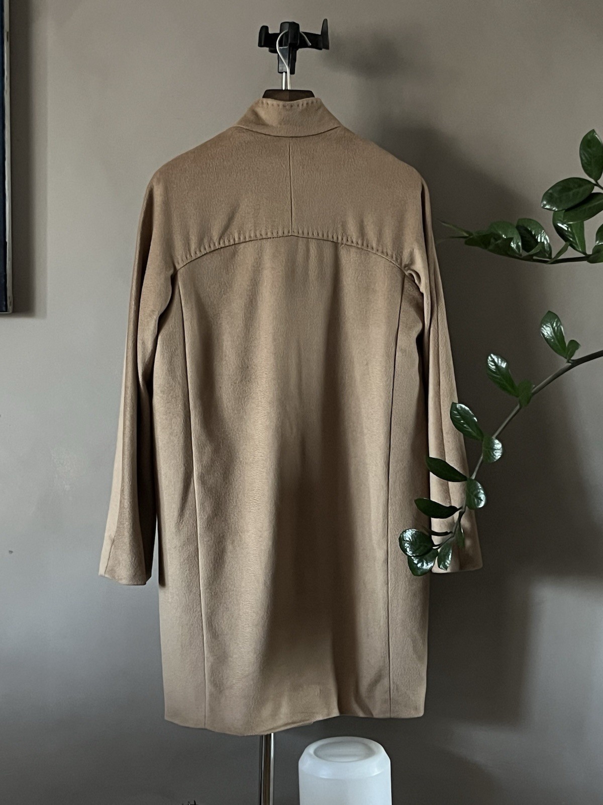 Max Mara Virgin Wool Camel Long Coat Uk 8 Rrp £1200 image 7