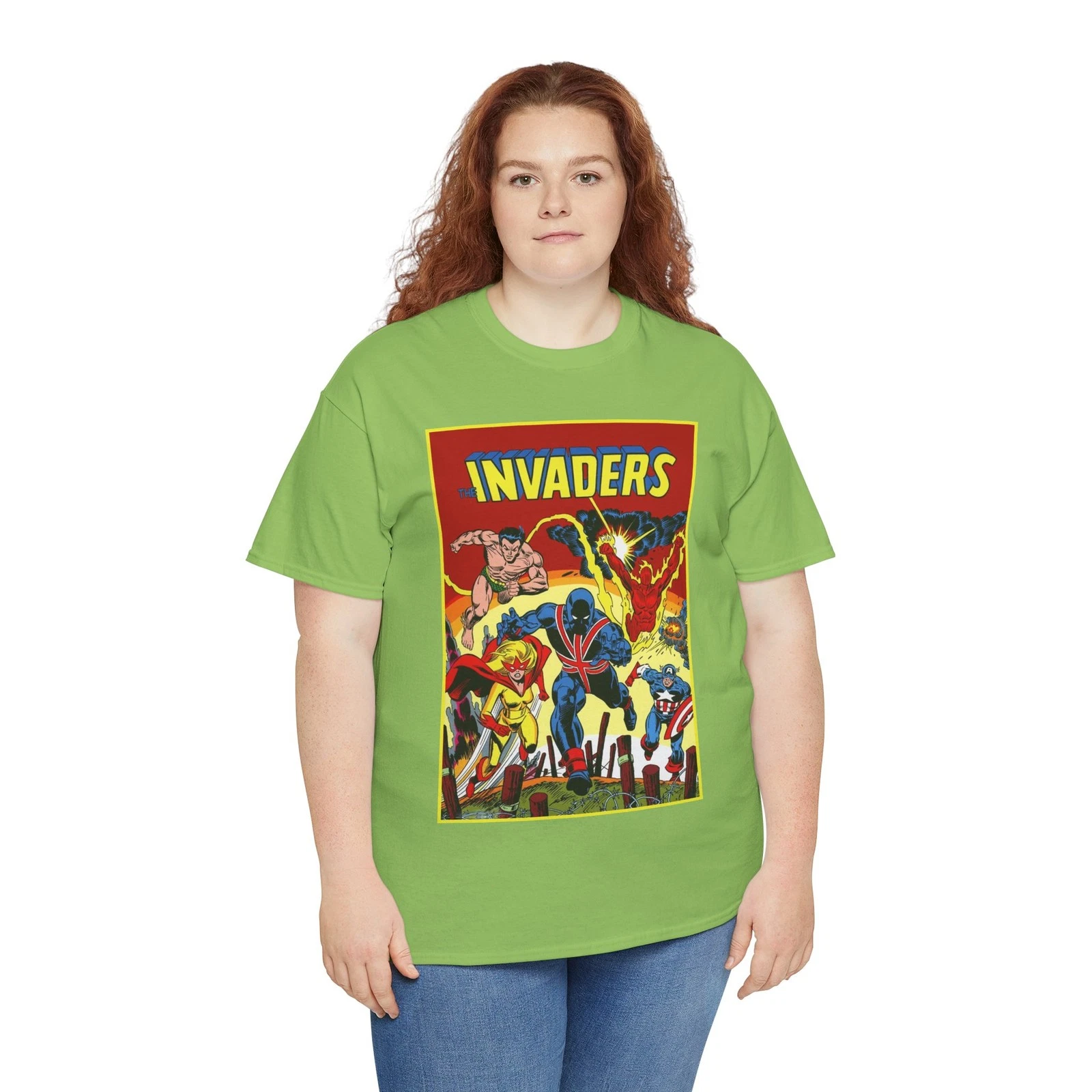 Invaders T-Shirt - Captain America, Human Torch, Namor, Spitfire - Marvel Comics