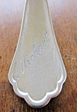 Vintage 800 Silver Baby Food Pusher MICHAEL German 15 grams Solid