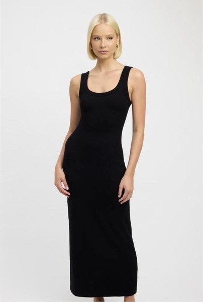 Women Weekday Dress Black Cotton L