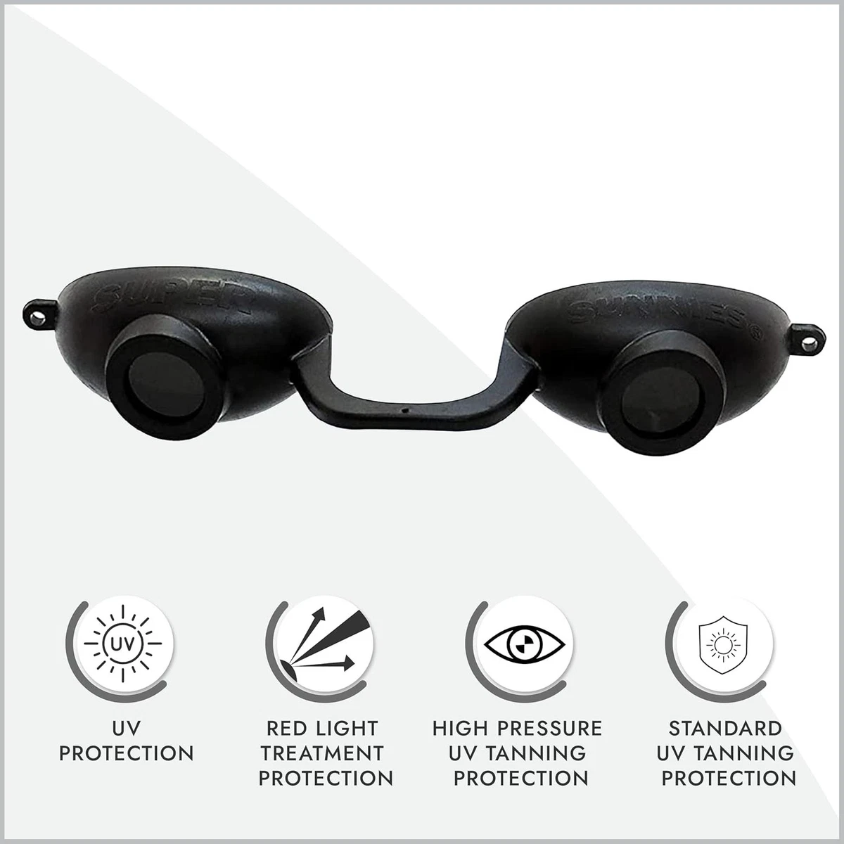Gafas de sol flexibles protección ocular UV negras gafas ojos proteger cama de bronceado