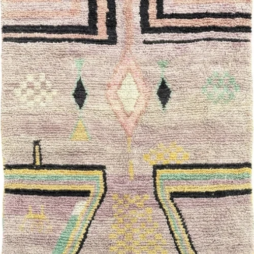 Moroccan Hand-Woven Rug-Modern Purple Moroccan Wool Rug Hand-Knotted Wool Carpet - Image 3 of 4