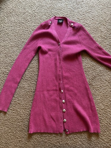 Anna Sui, ANNA SUI Vintage Pink Sparkle Cardigan Womens Size XS