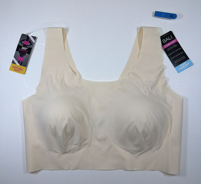 Bali Wirefree Bra Comfort Revolution Easylite New XL Light Beige DF3491 Pullover