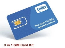Tello Mobile - 3 in 1 Bring Your Own Phone Kit Nation-Wide 4G LTE/5G Coverage