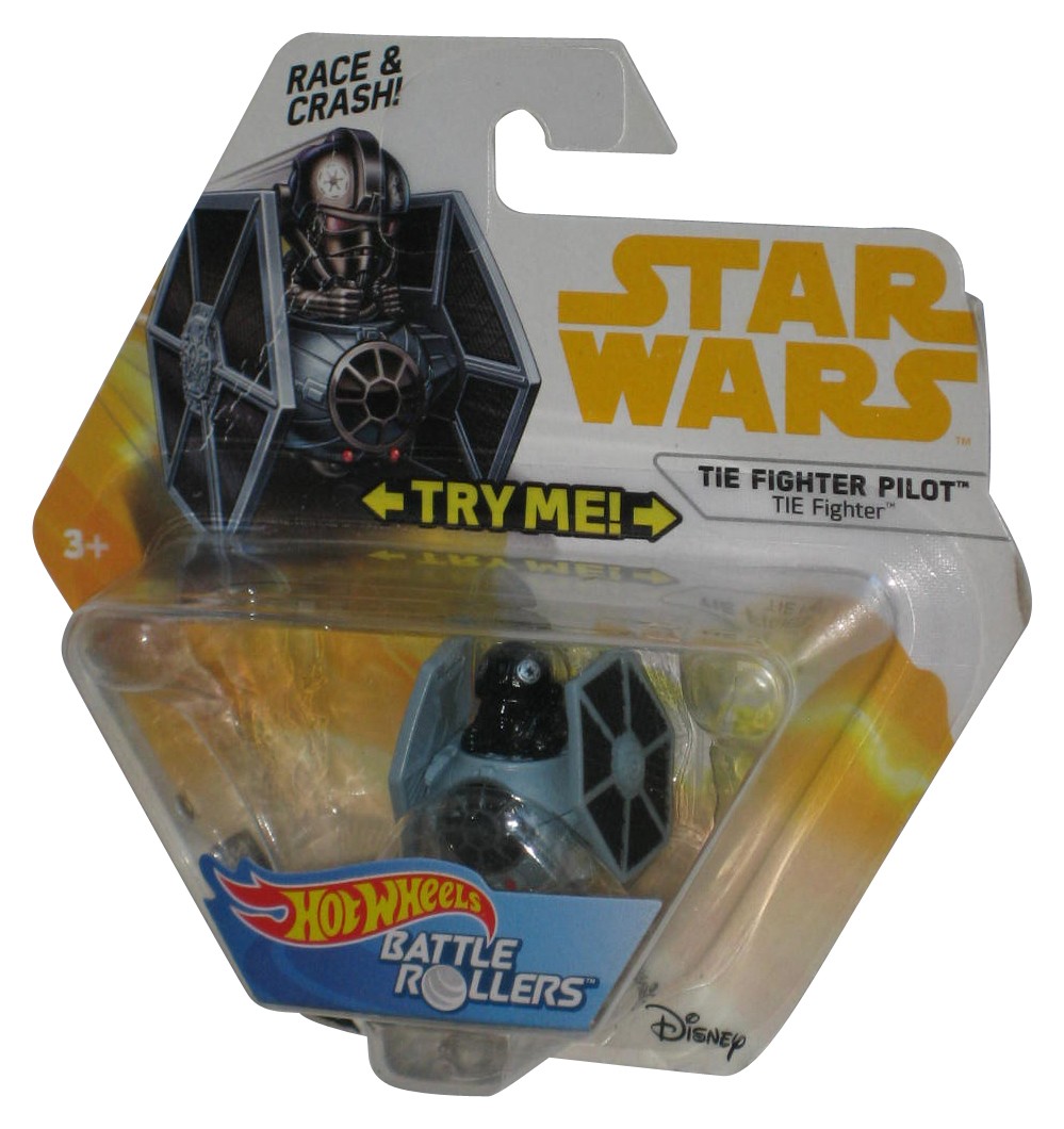 Star Wars Hot Wheels Battle Rollers (2017) TIE Fighter Pilot Race & Crash Micro