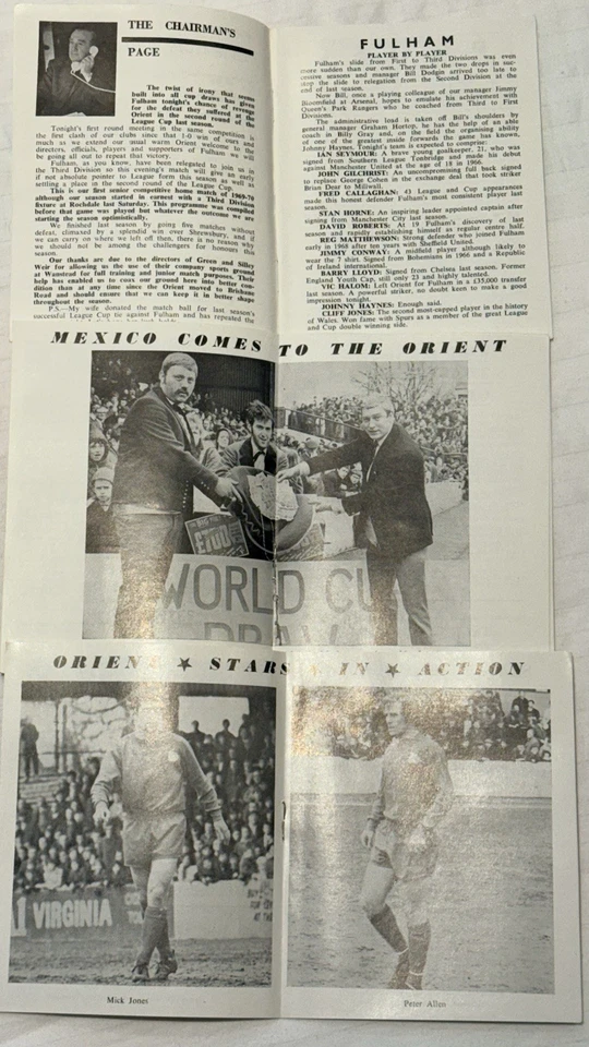 Leyton Orient 1969–70 Programmes Lot – Fulham, Rochdale, Southport – Vintage - Image 3 of 3