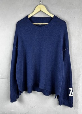 Zadig & Voltaire Markus Drop Shoulder Cashmere Sweater - Flag Size L Italy