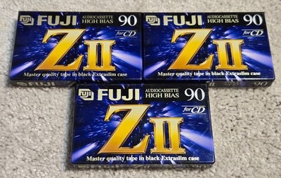 Lot 3 Fuji ZII 90 Type II High Bias Audio Cassette Tapes Brand New Sealed