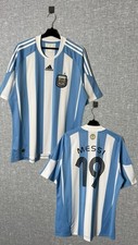 Vintage Adidas Argentina Messi #19 Home Jersey Blockcore Football Shirt Size L