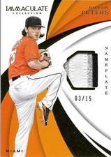 2018 Immaculate Collection Immaculate Swatches Nameplate #21 Dillon Peters /15 