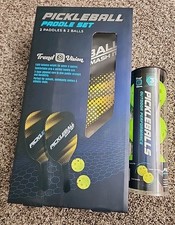 New Trend Vision Pickleball Set with 2 Paddles and 5 Balls, Lightweight