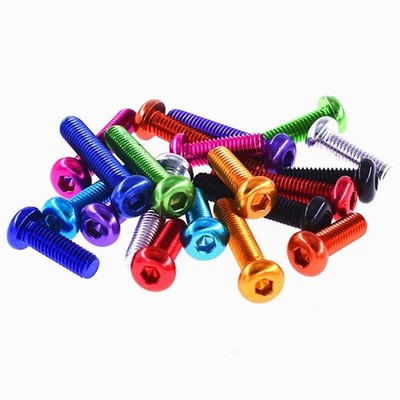 M3 Aluminum Alloy 7075 Pan/Round Head Allen Hex Socket Cap Screw Bolts,Anodizing