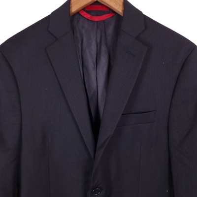 Herren Alfani Macy's Schwarz Nadelstreifen Blazer Jacke Small UK 36S Slim Fit 