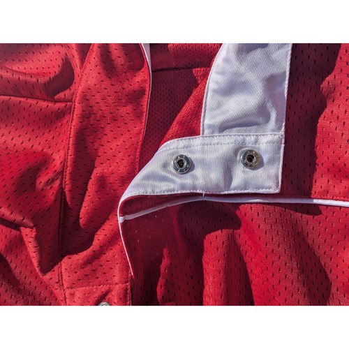HBC Canada Commonwealth Games Mens Large Jersey Button Up Shirt Red Mesh - Picture 11 of 14