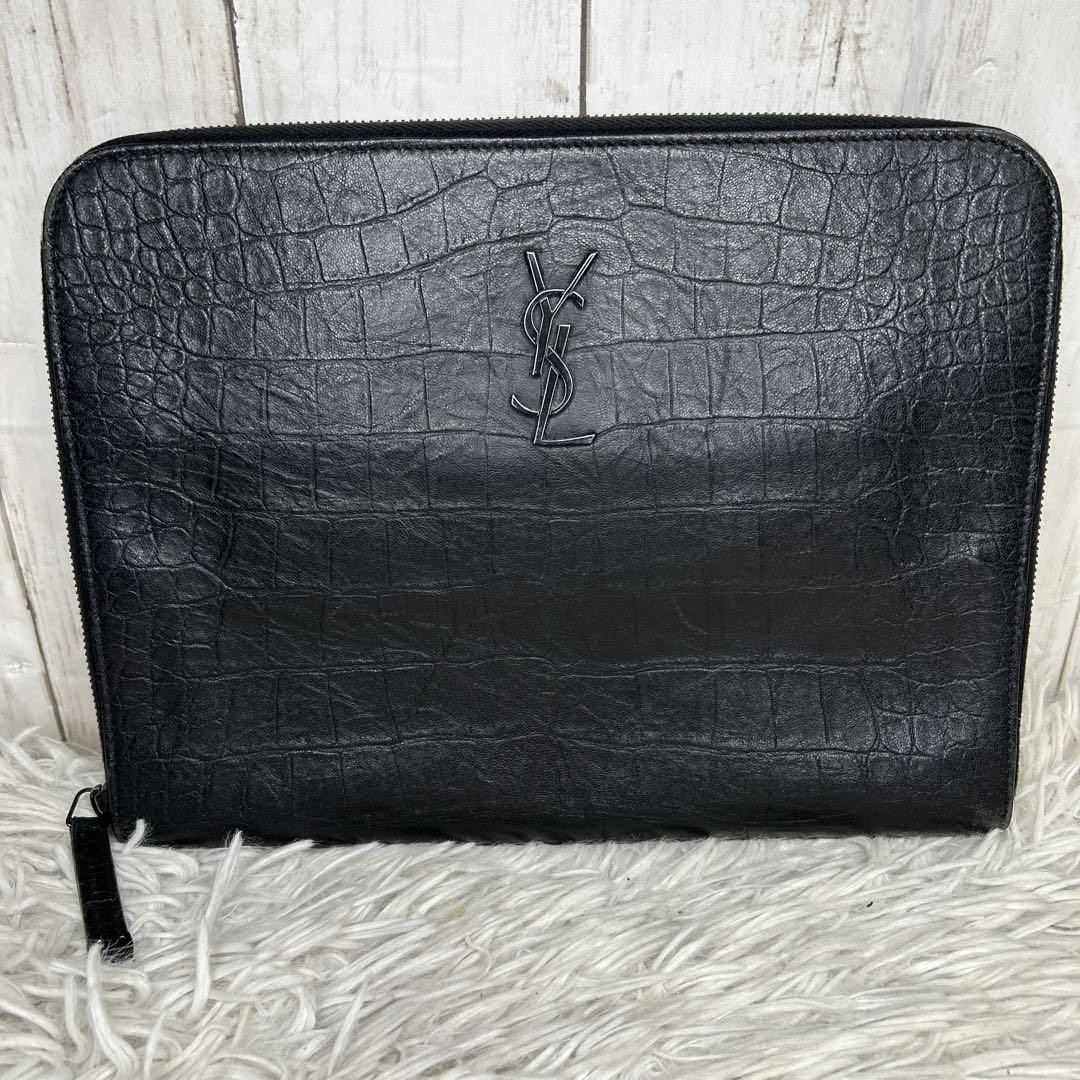 Borsa pochette Saint Laurent YSL s borsa pelle logo usata ottima+ originale