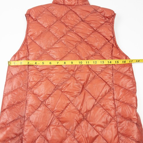 Chaleco acolchado Montbell plumón de ganso para mujer XS naranja ligero aislante exterior - Imagen 12 de 13