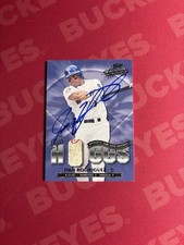 2001 Playoff Absolute #BH35 Ivan Rodriguez Baseball Ball Hoggs Auto Authentic