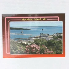 Mackinac Island MI Harbor View Postcard by Bruno Marino Perrin Print