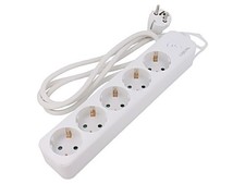 LPS246 power strip: power sockets: 5 250VAC 16A white 1.5m LOGILINK