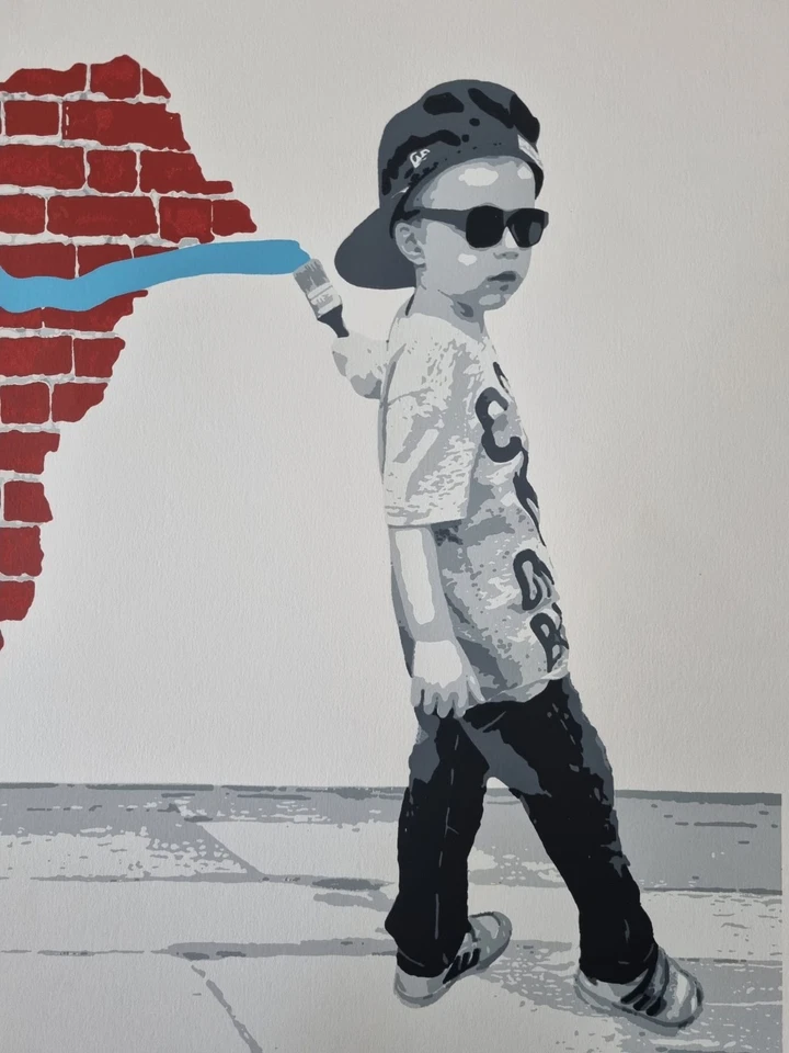 Catman Pintura Fuerte Serigrafía Edición Limitada Arte Callejero Graffiti Banksy Foto 3 de 4