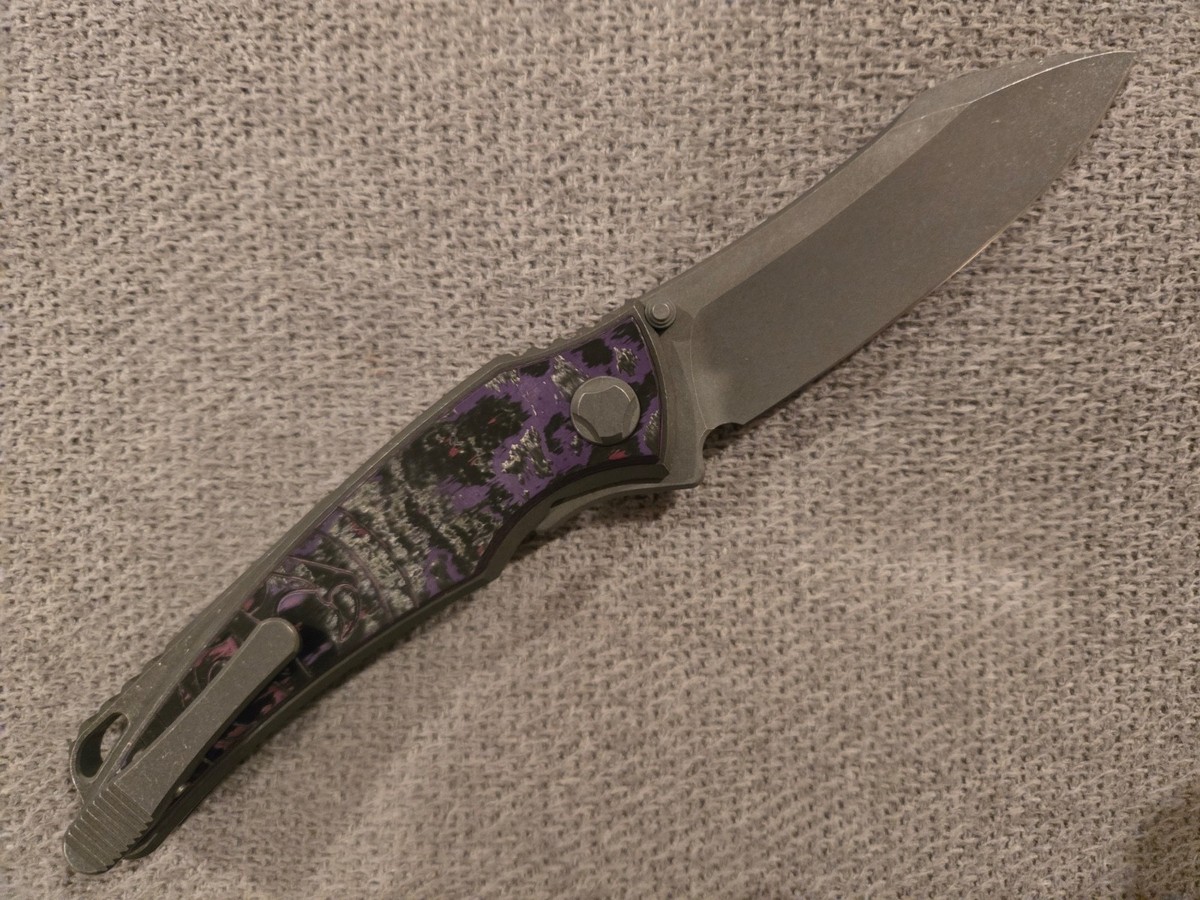 Hawk Talon w/Purple Haze Fat Carbon Overlay Handles ZirBlast