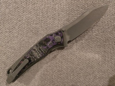 Hawk Talon w/Purple Haze Fat Carbon Overlay Handles ZirBlast