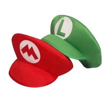 Mario  Luigi Foam Hat Cap and Moustaches Costume Party Cosplay Shows Dress Up