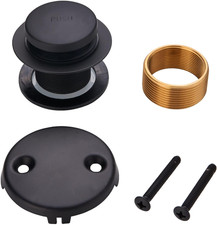 Black Bathtub Drain Tip Toe Tub Conversion Kit Assembly,Wellup Tub Drain Trim Ki