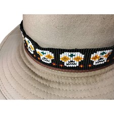 Handmade Skull Beaded Hat Band Western / Biker Style