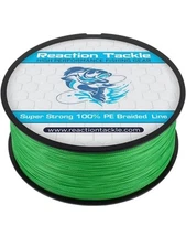 Reaction Tackle Performance Braided Fishing Line / Braid - 80 Lb  Hi Vis Green