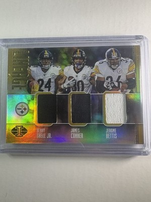 Panini Illusions 2019 Lineage Relics LI-BJJ Snell Conner Bettis Steelers Card