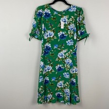 Banana Republic Green Floral Puff Sleeve Mini Dress Size 4