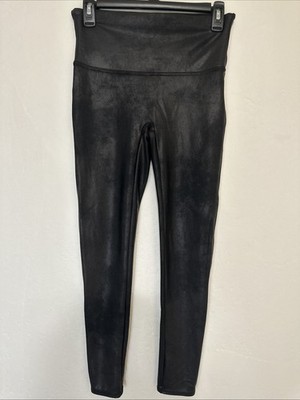Spanx Womens Size M Black Faux Leather Leggings rn# 112121