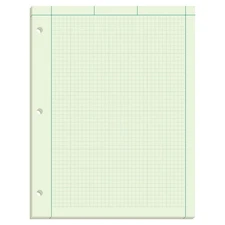 Ampad Engineers Computation Pad, Size 8-1/2 x 11, Greentint Paper, 5x5 Ruling, 3