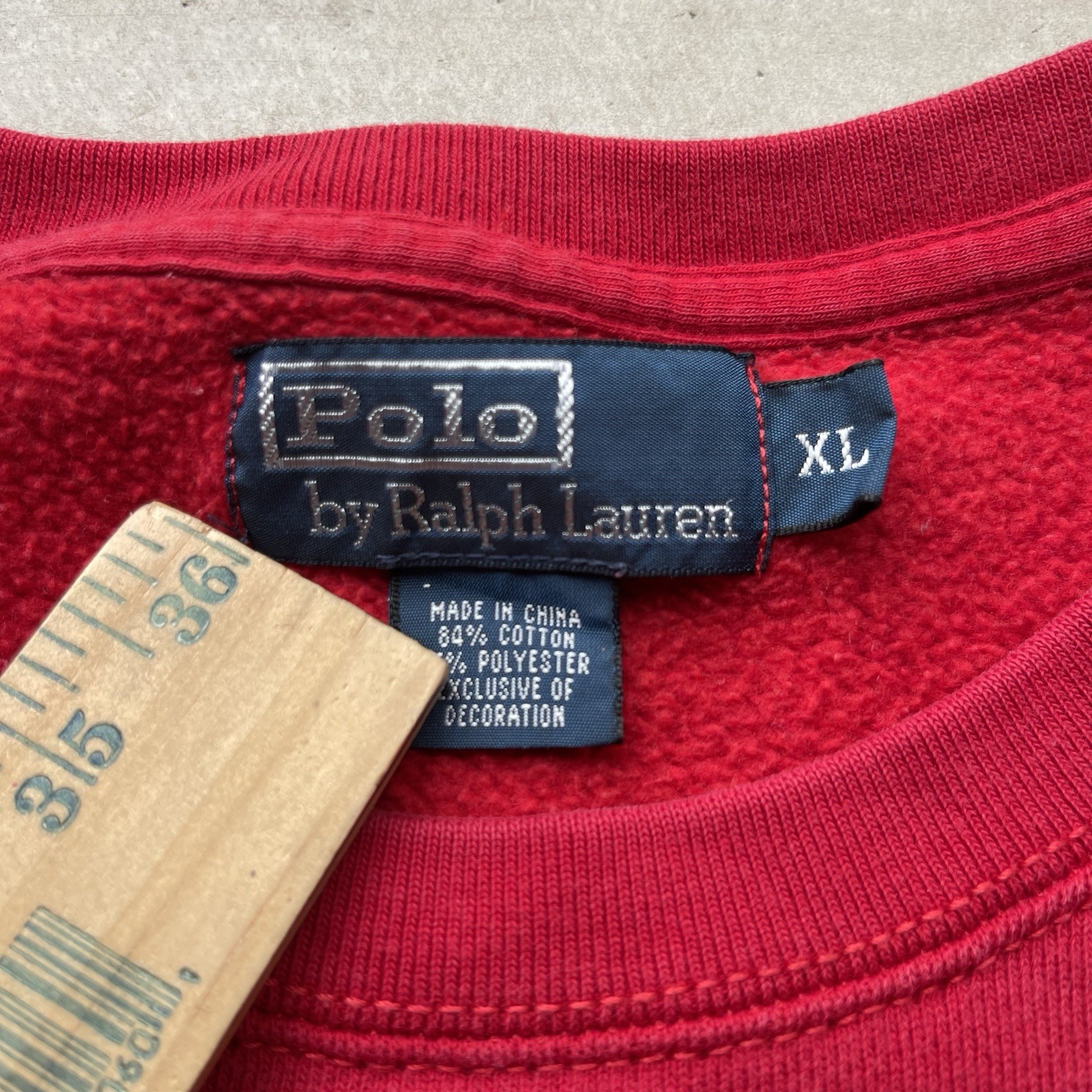 Polo Ralph Lauren girocollo vintage anni 90 rossa uomo taglia XL pony