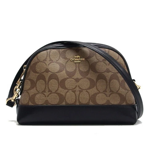 Borsa a tracolla Coach Signature beige x marrone nero GZl146wc