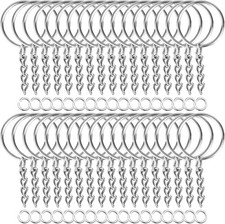 100Pcs Split Key Chain Rings with Chain and Jump Rings Bulk for Crafts