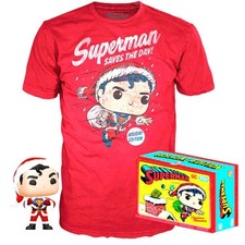 DC Funko Pop Superman Navidad Aventura Edición Vacaciones Figura Camiseta X-Grande