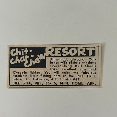 Chit-Chat-Chaw Resort Ultra-Mod Air-Cond Bill Gill Mtn Home AR 1966 Ad SAH8-3-V2