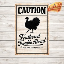 Beware Of Tiny Raptors Funny Chicken Hen Tin Sign 8x12 Farmhouse Wall Art