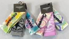 Girl's Youth 3Y-5Y Converse Lightweight Crew Socks 2 Pkg 6 Total Socks NEW