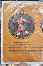 The Creative Circle Holy Family embroidery kit 2158 2156 vintage unused