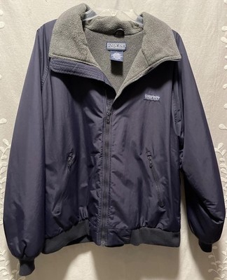 lands end polartec jacket Men s L (42-44) Navy Gray Fleece Lined