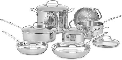Cuisinart 77-11G Stainless Steel 11-Piece Set Chef's-Classic-Stainless-Cookware-