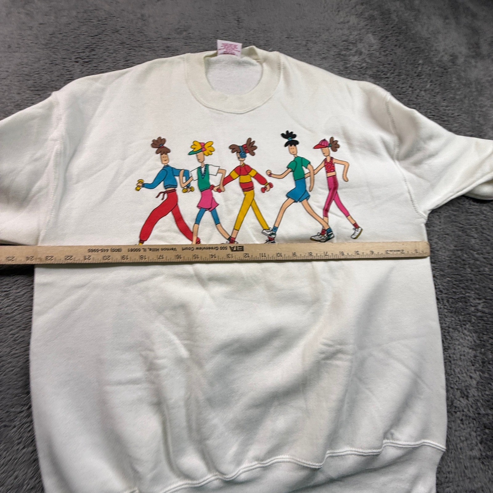 JULI Sweatshirt Womens XL White NWT Vintage 90s Walkers Aerobics Graphic USA image 6
